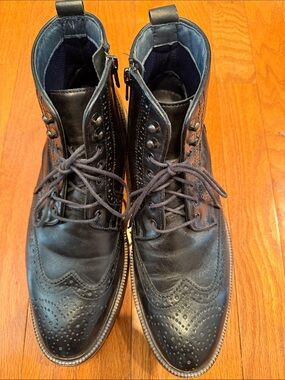 Johnston&Murphy XC Flex Cody Wingtip Men's Black Leather Lace-Up Boots